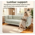 thumbnail image 3 of Newest 82.67" Cream White Velvet Chesterfield Sofa - Mid-Century Modern 3-Seater with Gold Legs for Primary Living Space​, 3 of 21