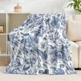 thumbnail image 6 of Floral Throw Blanket for Girls Women Blue Soft Fuzzy Flannel Bed Blanket for Adults Plush Flowers Birds Christmas Birthday Gifts,50x60\u201d, 6 of 6