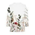 thumbnail image 4 of Dvprdro Women's Casual 3/4 Sleeve Off-Shoulder Tops Trendy Floral Printed V-Neck Cut Out Comfortable Stylish Tops for Women Blue S, 4 of 5
