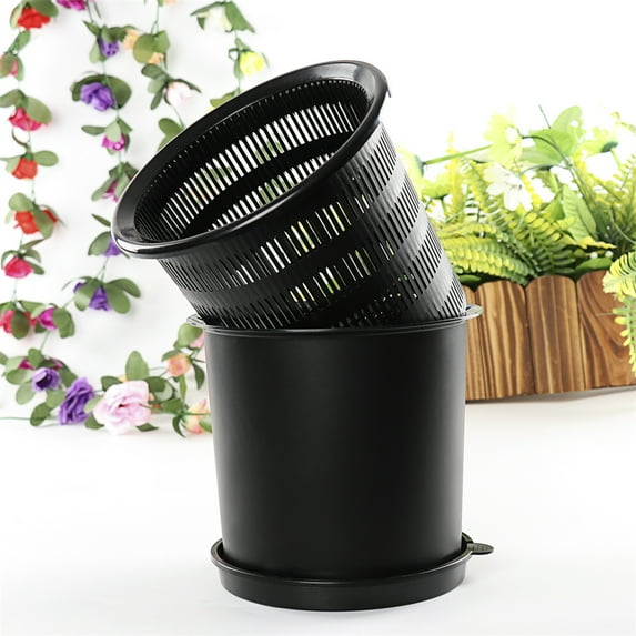Plastic Planter Pot Orchid Pots with Holes Mesh Net Orchid Planter Flower Pots with Trays