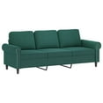thumbnail image 3 of vidaXL 3 Piece Sofa Set with Cushions Dark Green Velvet, 3 of 5