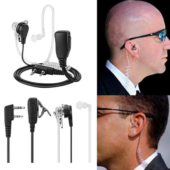 QHUDLV In‑Ear Radio Earpiece,Fits Kenwood UV‑5R Baofeng,Mic Communication Accessory