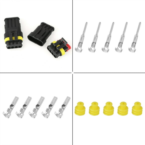 Car Wire Plug 4-pin Car Connector 5 Kits 4-pin Way Sealed Waterproof Electrical Wire Connector Plug For Car Automobile