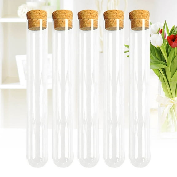 ORDDIART 8pcs Glass Clear Test Tubes With Cork Stoppers And Brush For Scientific Experiments Liquid Storage 20 X 150mm