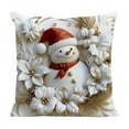 thumbnail image 2 of HCBY White Relief Aesthetic Christmas Throw Pillow Covers 18", Soft Comfy Xmas Santa Claus Trees Pillow Cases, Poinsettia Snowman Reindeer 3D Decor for Couch Sofa Living Room Bed Gift idea, 2 of 6