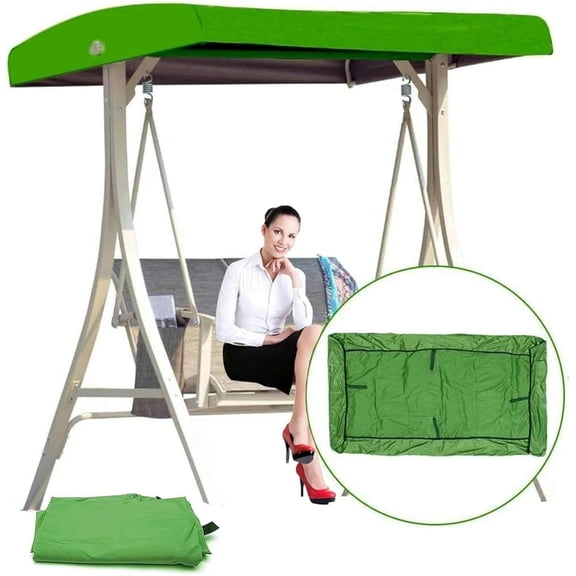 Replacement Canopy for Swing Seat 3 Seater Garden Hammock Cover, 210D Oxford Cloth Patio Swing Top Cover with 4 Reinforced Corner Pockets,191x120x18/23cm