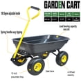 thumbnail image 2 of Folding car Poly Garden dump truck with steel frame, 10 inches. Pneumatic tire, 300 lb capacity body 55L black, 2 of 8