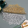 thumbnail image 3 of 4-Pack Silver PVC Placemats ,Reversible Hollow out Design Table Chargers for Dining Table Settings (15inch), 3 of 8