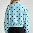 thumbnail image 6 of Erwazi Womens Sweatshirt Polka Dot Half Zip Collared Hooded Fleece Cropped Oversized Pullover Daily Casual Tops with Pocket, 6 of 9