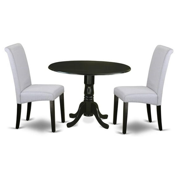 Atlin Designs 3-piece Wood Dining Set in Black/Grayish Blue