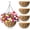 Circular, variant on 4 Pack 12 Inch Hanging Baskets for Plants Outdoor Metal Hanging Planters with Coco Coir Liner Round Wire Plant Holder Hanging Flower Pots for Outdoor Patio Lawn Balcony Garden Decor - Geometric