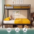thumbnail image 4 of Netrum Twin XL over Queen Bunk Bed for Adults,Heavy Duty Metal Bunk Beds Frame with Wall Fastener Screws,Ladder & Full-Length Guardrail,Black, 4 of 11
