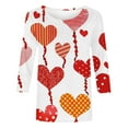 thumbnail image 4 of Xdegoge Cute Heart Shirts for Women 3/4 Sleeve Tops Holiday Valentine Tshirts Crew Neck Fashion T Shirt Dressy Casual Blouses Going Out Outfits, 4 of 6