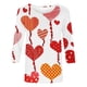 thumbnail image 4 of RKSTN Valentines 3/4 Sleeve Tops for Women Oversized Crewneck Valentine's Day Graphic Printed Short Sleeve T Shirt Womens Casual Round Neck Loose Comfy Loves Heart Print Three Quarter Sleeve Shirts, 4 of 6