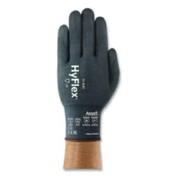 HyFlex 012-11-571-080 15 Gauge Nitrile-Coated Palm Next Generation Cut-Resistant Gloves, Black & Gray - Size 8