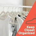 thumbnail image 3 of Ivory Velvet Hangers 5 Pack – Heavy-Duty 10 lbs Capacity, 360° Swivel Hook, Non-Slip & Space-Saving Design – Smooth Velvet Finish for Crease-Free Clothes & Effortless Closet Organization, 3 of 8