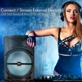 thumbnail image 4 of PYLE PPHP1544B - Bluetooth Indoor / Outdoor Loudspeaker with Built-in Rechargeable Battery, Flashing Party Lights, MP3/USB/SD Readers, FM Radio (1200 Watt), 4 of 4