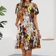 thumbnail image 2 of Cartoon Dachshund Puppy Dog Stylish Dress Summer Street Style Dresses Female Short Sleeve Printed Sundress, 2 of 7