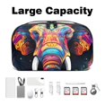 thumbnail image 3 of Elephant Hard Drive Bags Travel Case Charging Cord Organizer - Oxford Cloth Waterproof Electronics Digital Accessories Pouch with Organizer Charger Station - 5.9x9.44x3.14 in, 3 of 6
