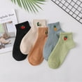 thumbnail image 5 of Zoyueyie 5 Pairs Embroidery Fruit Pattern Creative Ankle Socks Comfortable Cotton Socks Low Cut Socks for Women Girls Ladies, 5 of 11