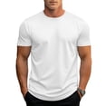 thumbnail image 2 of Domuza Men's Short Sleeve Crew Neck T-Shirts Mountain Graphic Tees Shirts Summer Casual Soft Comfy T shirts Tops White M, 2 of 4