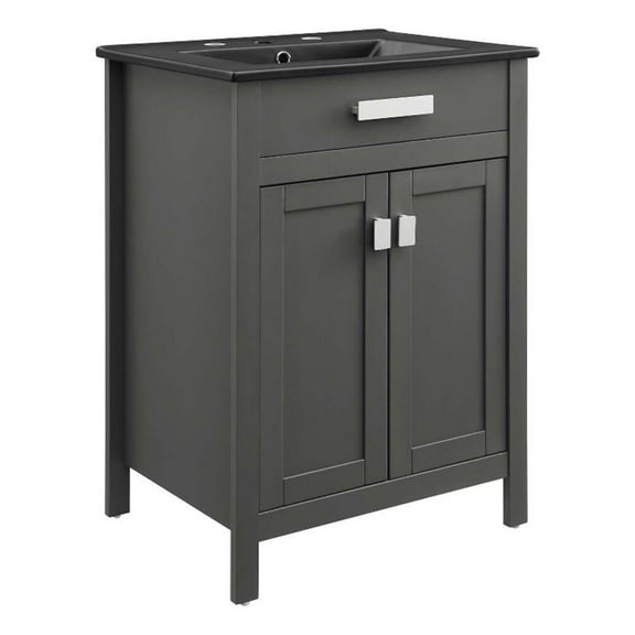 Modway Laguna 24" Bathroom Vanity in Gray Black