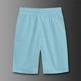thumbnail image 3 of Chiccall Mens Plus Size Athletic Quick Dry Shorts with Zipper Pocket Lightweight Elastic Waist Drawstring Running Shorts Light Blue L, 3 of 5
