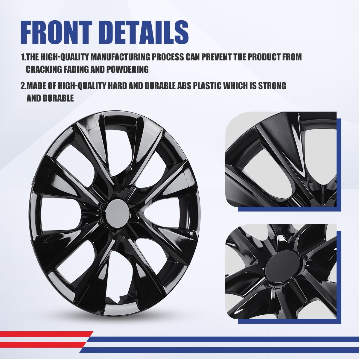 15" Set Of 4 Hubcaps Wheel Rims Cover for 2009-2019 TOYOTA COROLLA Compatible With Steel Wheels Snap On Installation(15-Inch,BLACK LACQUER)