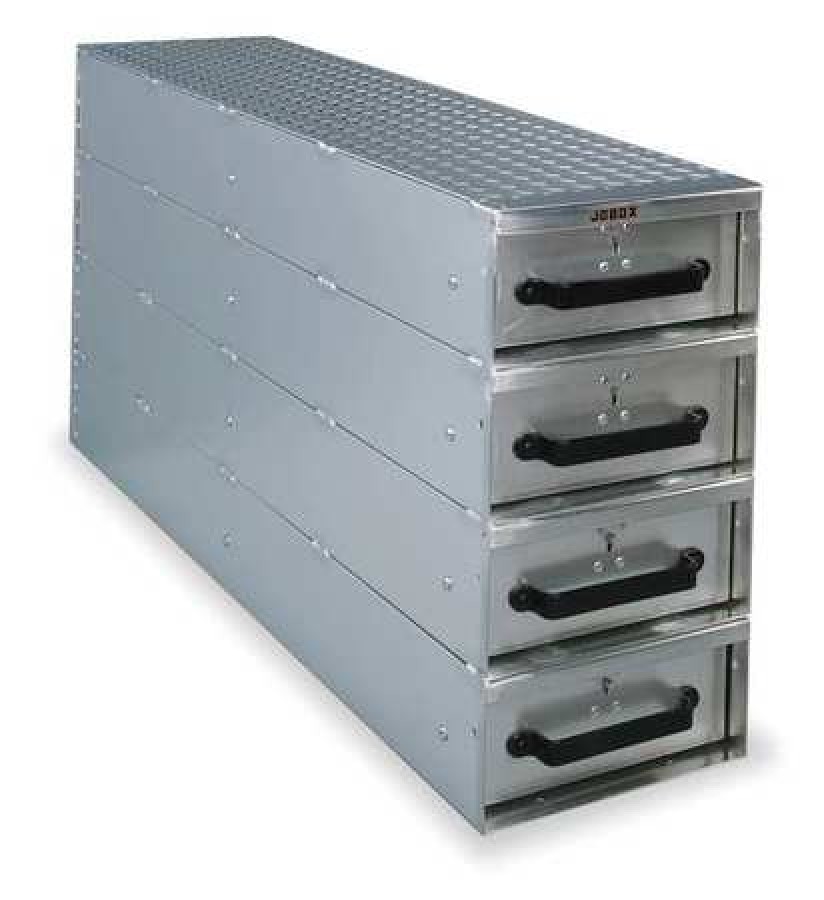 CRESCENT JOBOX 1409980 JOBOX 4 Drw Lng Stacked HvyDty Alum Drw Storage
