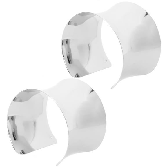 Pawsdot 2PCS Statement Piece Cuff Bangle Silver Zinc Alloy Geometric Arc Accessory for Men Fashion Jewelry