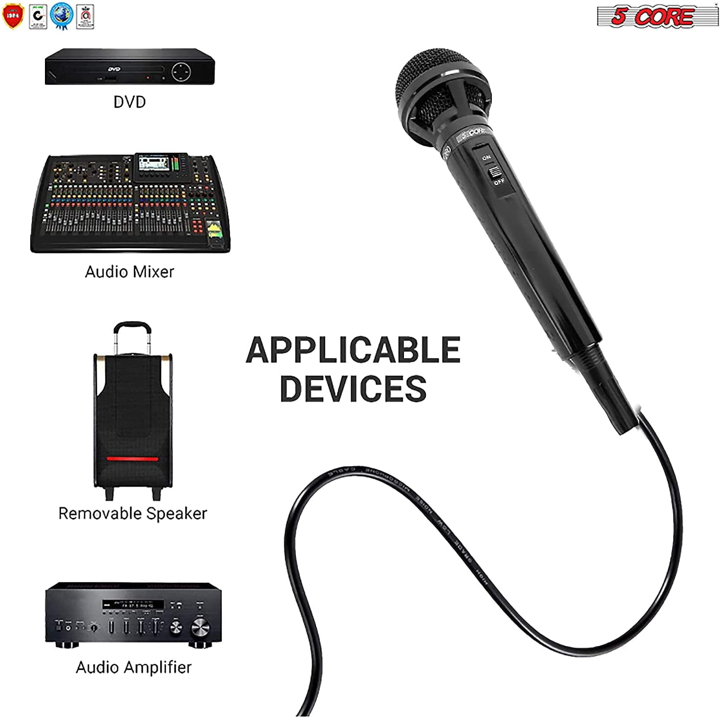 PM-66K 2 pcs Professional Microphone 2 Pack Audio Dynamic Cardiod Karaoke Singing Wired Mic Music Recording Karoke Microphone with 2X Cable Bundle 5 Core PM625 Ratings 