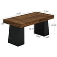thumbnail image 5 of 55-Inch Black & Brown Mid-Century Modern Dining Table, Rectangular Wood Table With Double Pedestal, Seats 4-6 For Dining Room, Kitchen & Home, 5 of 7
