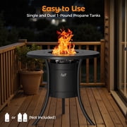 BALI OUTDOORS Dual 1-Pound Propane Fire Pit Table for Outside Patio, 26Inch Black