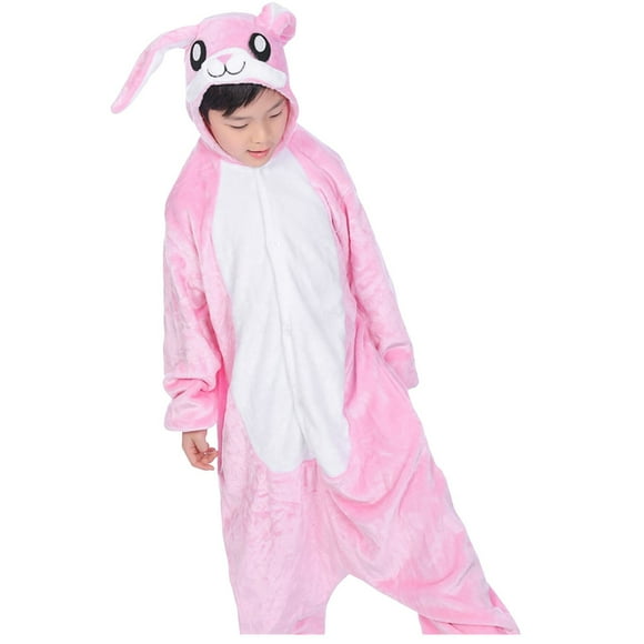 WEAIXIMIUNG Luminous cartoon animal jumpsuit pajamas, suitable for boys, girls, toddlers, warm wool hooded bathrobe, soft furry bathrobe 140