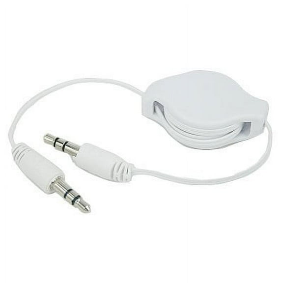 3 Feet Retractable Mini 3.5mm Plug Stereo Auxiliary Aux Cord Cable Cell Phone Mobile Smartphone iPhone 6S 6 Plus iPod iPad Tablet Laptop PC Speaker Male/Male