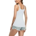 thumbnail image 6 of Women's Cotton Tank Top with Built-in Shelf Bra Square Neck Camisoles, 2-Pack, 6 of 8