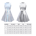 thumbnail image 4 of Women's 2Piece Metallic Outfit Shiny Off Shoulder Crop Top + Silver Mini Skirt Dress Alien Costume Rave Clubwear XL Holographic Silver - Turtleneck, 4 of 8