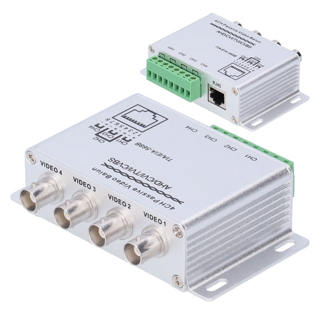 4 Channel Passive Balun, Twisted Pair HD 1080P -interference Video Balun For UTP Converter For Passive Video Twisted Pair Transceiver