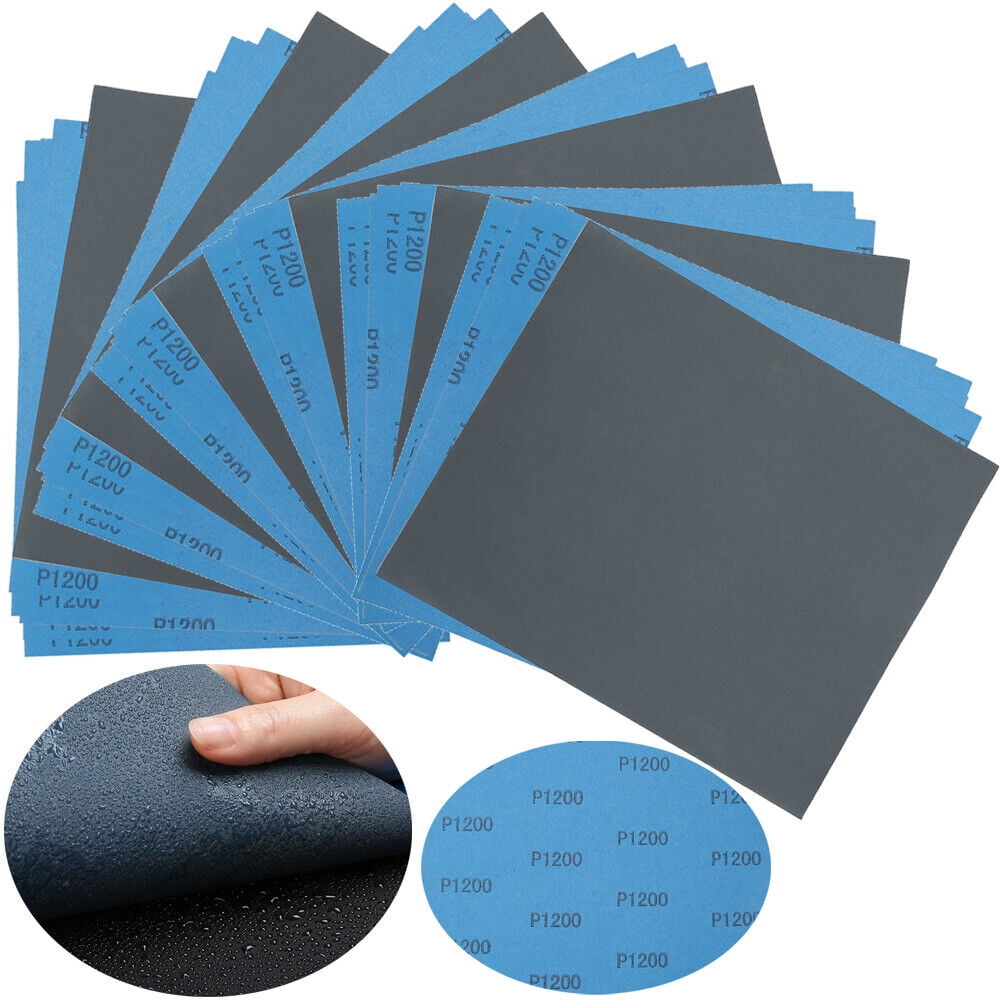 9 in. x 11 in. 1200 Grit Wet & Dry Sandpaper Sanding Sheets 60 Pcs