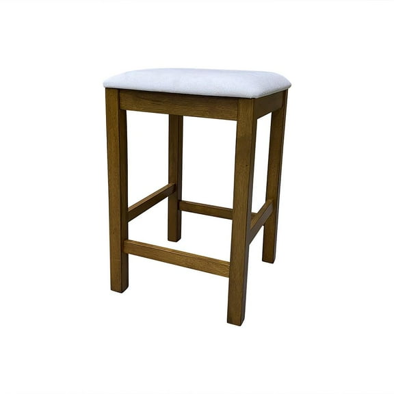 Carolina Classics Set of 2 Tristan Backless Counter Stool in Oak and White