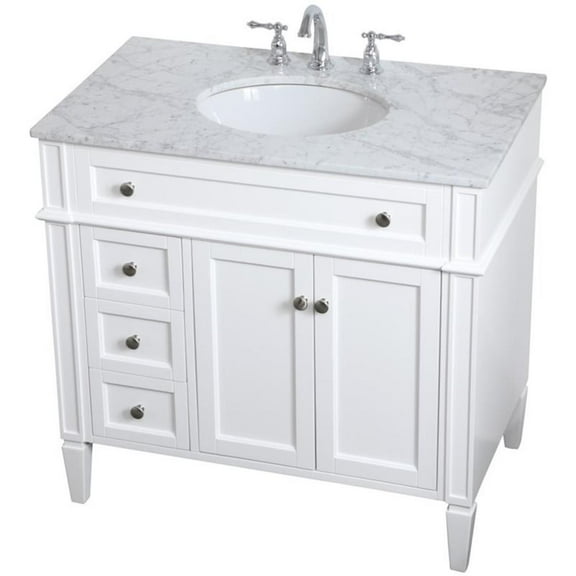 36 inch single bathroom vanity in White