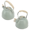 thumbnail image 4 of Modern Tea Pot, Rustproof Stainless Steel Whistling Teapot Light Green 3L Flat Bottom  For Induction Cooker, 4 of 8