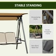 thumbnail image 5 of Outsunny 2 Seater Porch Swing with Canopy, Patio Swing Chair, Outdoor Canopy Swing Bench with Adjustable Shade and Metal Frame, Khaki, 5 of 9
