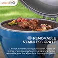 thumbnail image 2 of AmberCove 20 Inch Outdoor BBQ Portable Kamado Charcoal Grill with Smoker, Stainless Steel Removable Grate, and Four 2.5-Inch Lockable Universal Wheels, 2 of 10