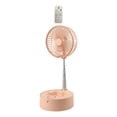 thumbnail image 3 of Floor Pedestal Fan Portable Oscillating Lightweight Adjustable Height Foldable Desk Fan Telescopic Floor Fan for Office Bedroom , Pink, 3 of 8