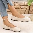 thumbnail image 4 of Flats for Women Slip On Closed Toe Round Toe Mary Jane Shoes Comfortable Walking Ballet Flats Summer Trendy Low Wedge Dolly Shoes White 41, 4 of 5