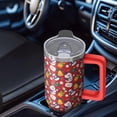 thumbnail image 5 of 30oz Holiday Tumbler with Lid and Straw, Stainless Steel Cup with Handle Snowflakes Travel Coffee Mug, Xmas Gifts, 5 of 5