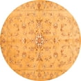 thumbnail image 1 of Ahgly Company Indoor Round Abstract Orange Contemporary Area Rugs, 5' Round, 1 of 1