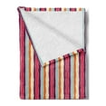 thumbnail image 2 of Colorful Soft Flannel Fleece Blanket, Vertical Lines with Torn Paper Effect Tropical Colors Striped Pattern Summer Time, Cozy Plush for Indoor and Outdoor Use, 50" x 70", Multicolor, by Ambesonne, 2 of 5