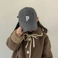 thumbnail image 2 of Toddler Baseball Hat Letter P Embroidery Children Sun Hat Adjustable Vacation Gift for Toddler Caps Boys Age Kids Clothes, 2 of 8